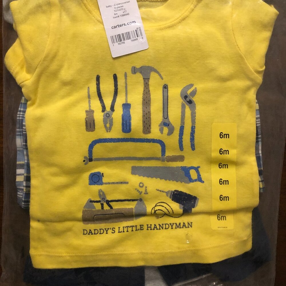 New with tags Carters 6 Months Daddy's Little Handyman 4 piece set